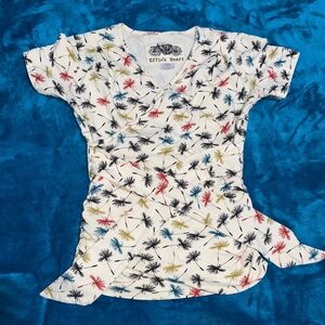 Effie’s Heart Dandelion Print Faux Wrap Top Small